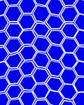 Hexagonal Pattern Blue White Design Rug