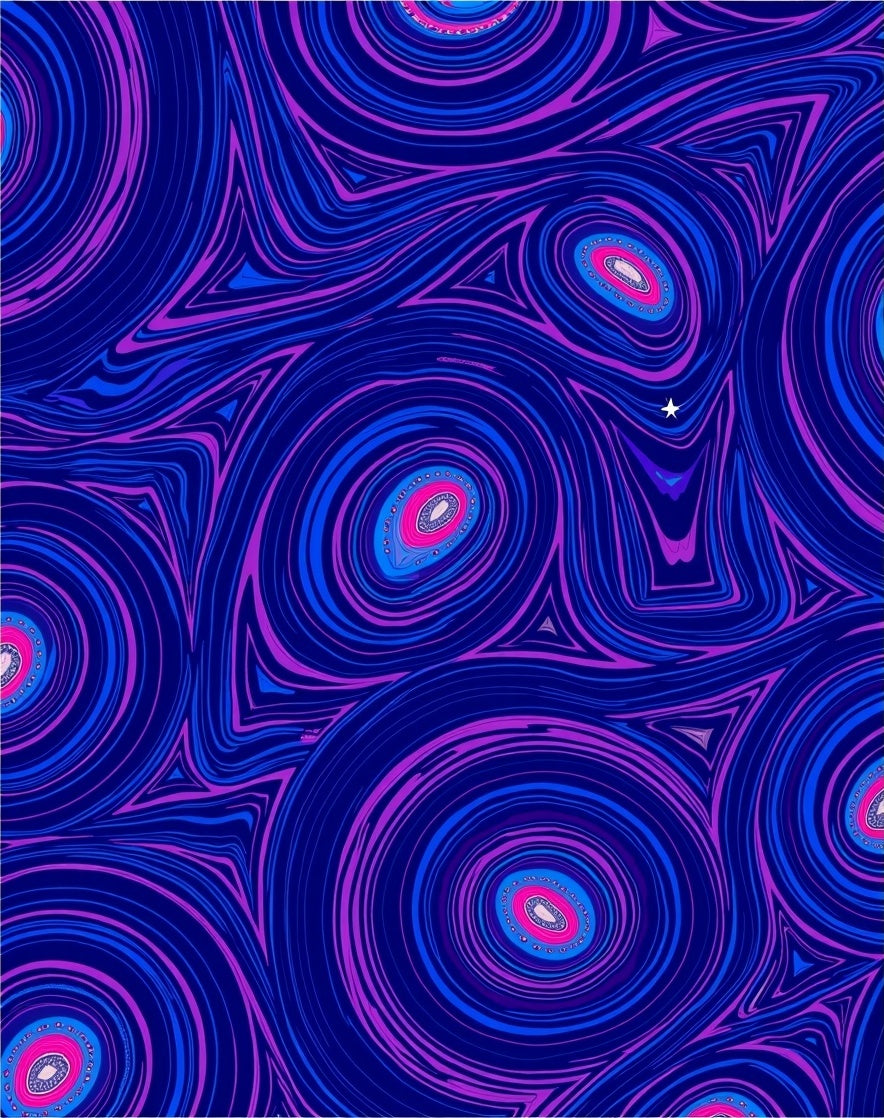 Abstract Swirls Blue Pink Pattern Rug