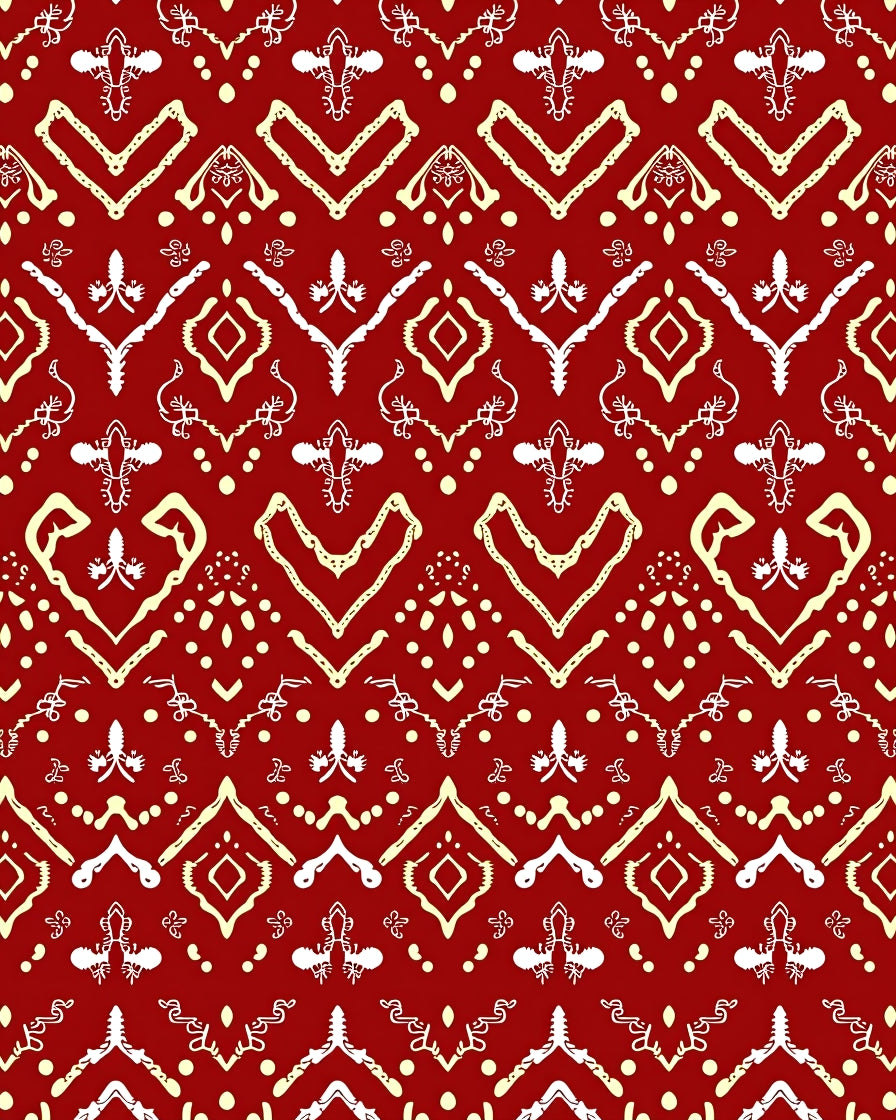 Tribal Red Geometric Pattern Rug