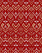 Tribal Red Geometric Pattern Rug