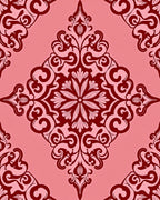 Ornate Damask Floral Rococo Design Rug