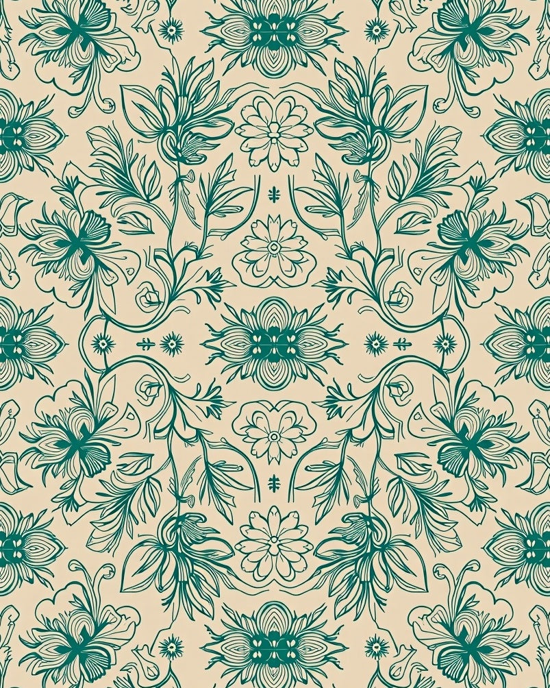 Vintage Floral Vines Pattern Rug