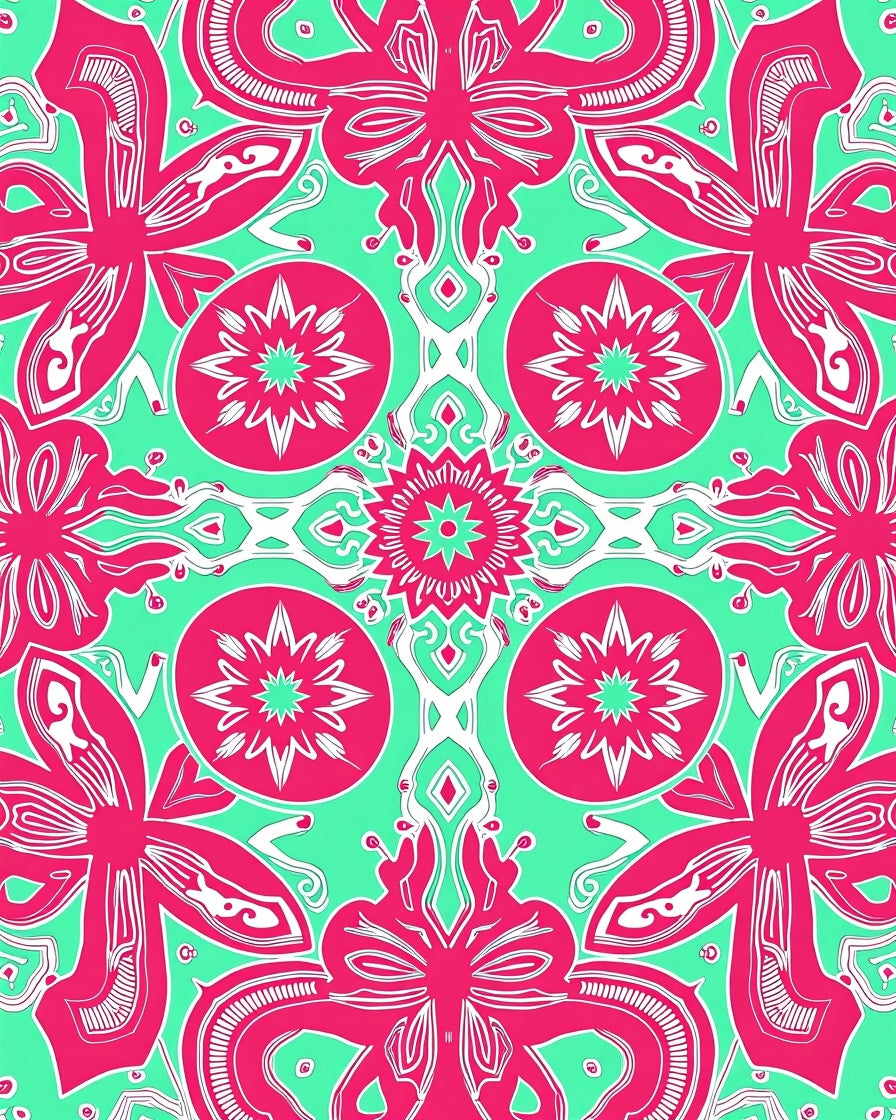 Bright Mandala Floral Pattern Rug