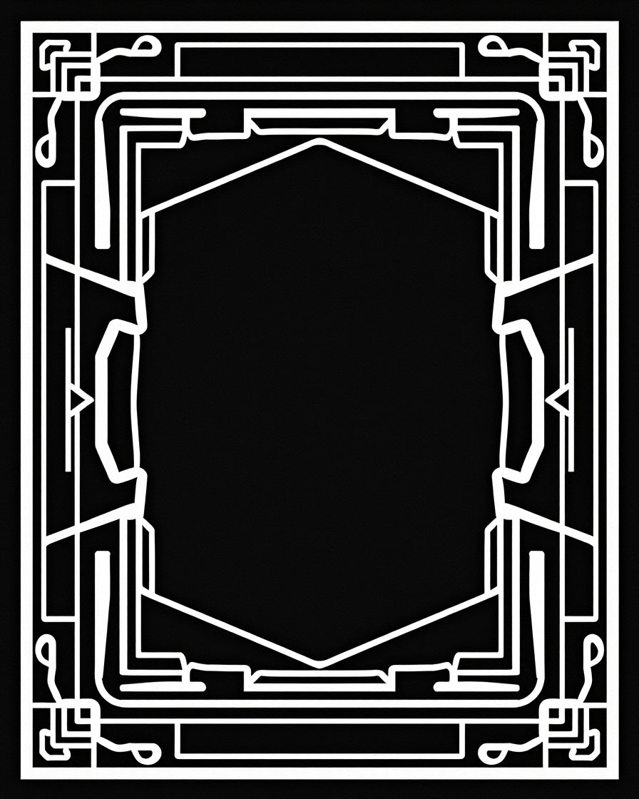 Art Deco Geometric Black White Design Rug