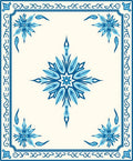Vibrant Cobalt Blue Floral Starburst Rug