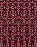 Elaborate Damask Beige Maroon Pattern Rug