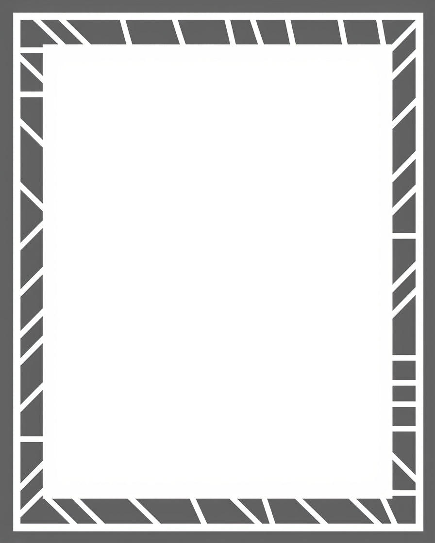 Modern Diagonal Stripe Border Rug