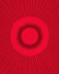 Concentric Red Line Pattern Rug
