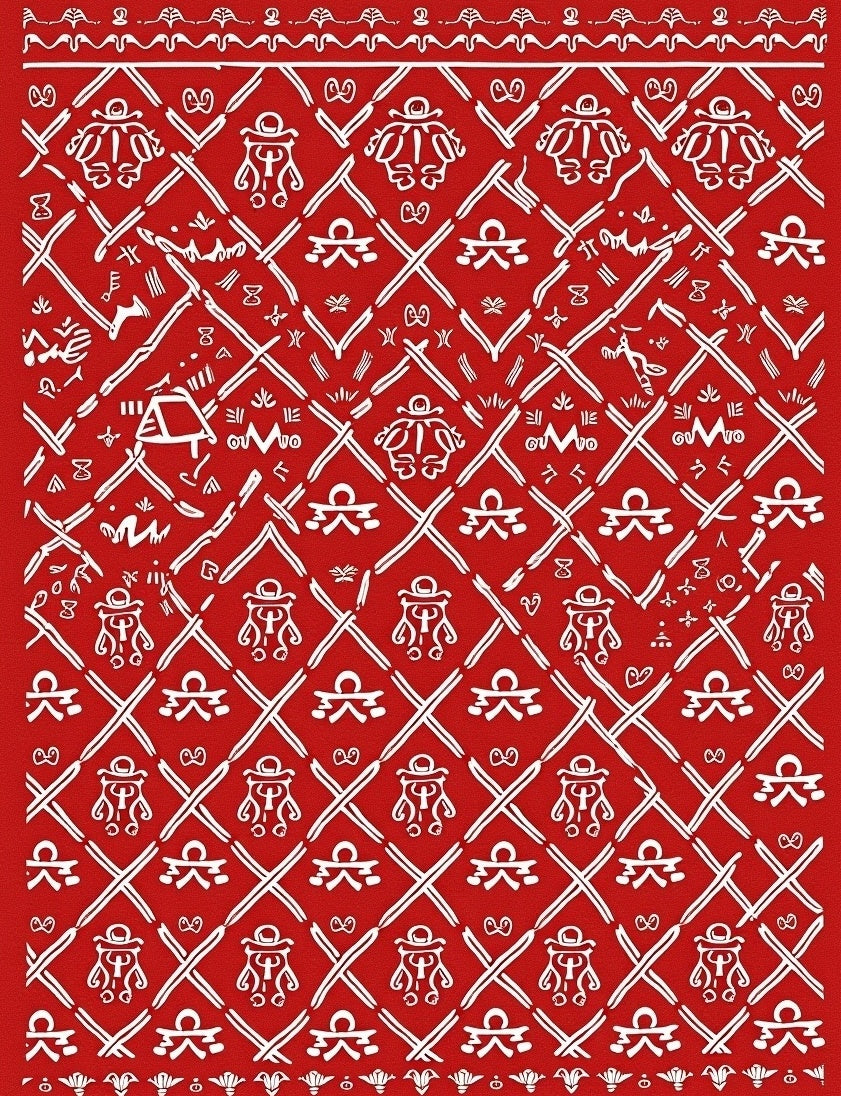 Global Tribal Inspired Red Rug
