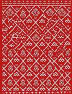 Global Tribal Inspired Red Rug