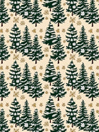 Vintage Pine Frosted Trees Pattern Rug