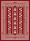 Vertical Symmetry Red White Patterned Rug