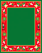 Jolly Elf Red Green Holly Border Rug