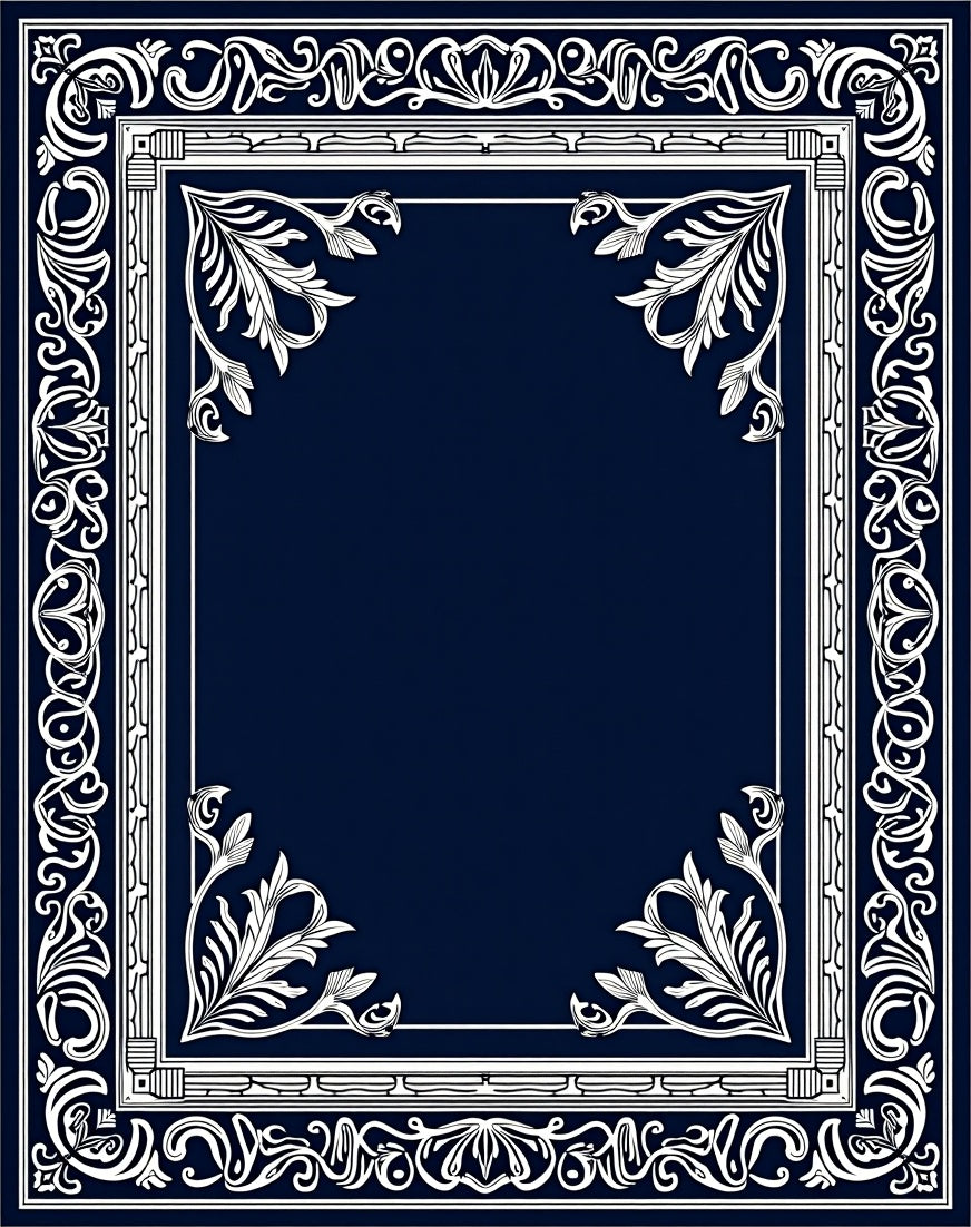 Elegant Floral Border Classic Design Rug