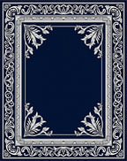 Elegant Floral Border Classic Design Rug