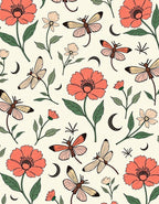 Floral Dragonfly Boho Pattern Rug
