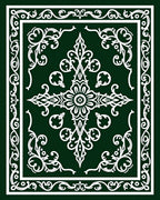 Elegant White Floral Vine Pattern Rug