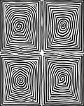 Four Squares Swirl Geometric Pattern Rug