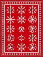 Red Snowflake Festive Pattern Rug