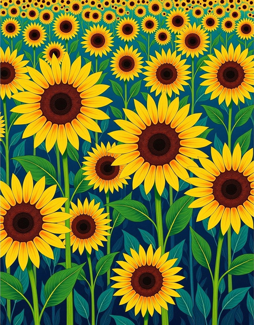 Sunny Field Sunflower Pattern Design Rug