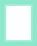 Minimalist Aqua White Border Rug