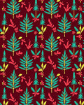 Tropical Leaf Pattern Design in Teal Rug