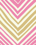Pink Golden Cream Chevron Stripes Rug
