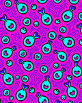 Playful Cyan Pink Cartoon Whimsy Rug