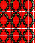 Bold Red Tartan Floral Pattern Rug