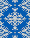 White Snowflake Blue Abstract Rug