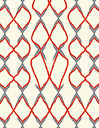Crimson Slate Lattice Pattern Rug