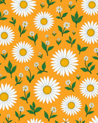 Golden Orange Daisy Pattern Rug