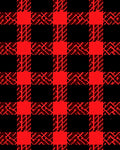 Bold Red Black Checkered Abstract Rug