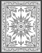 Intricate Floral Sunburst Mandala Design Rug
