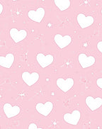 Pink Hearts Sparkle Pattern Rug