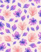 Whimsical Floral Leaf Pattern Rug