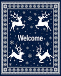 Winter Deer Snowflake Welcome Design Rug