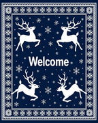 Winter Deer Snowflake Welcome Design Rug