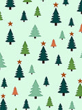 Winter Trees and Stars Pattern Rug