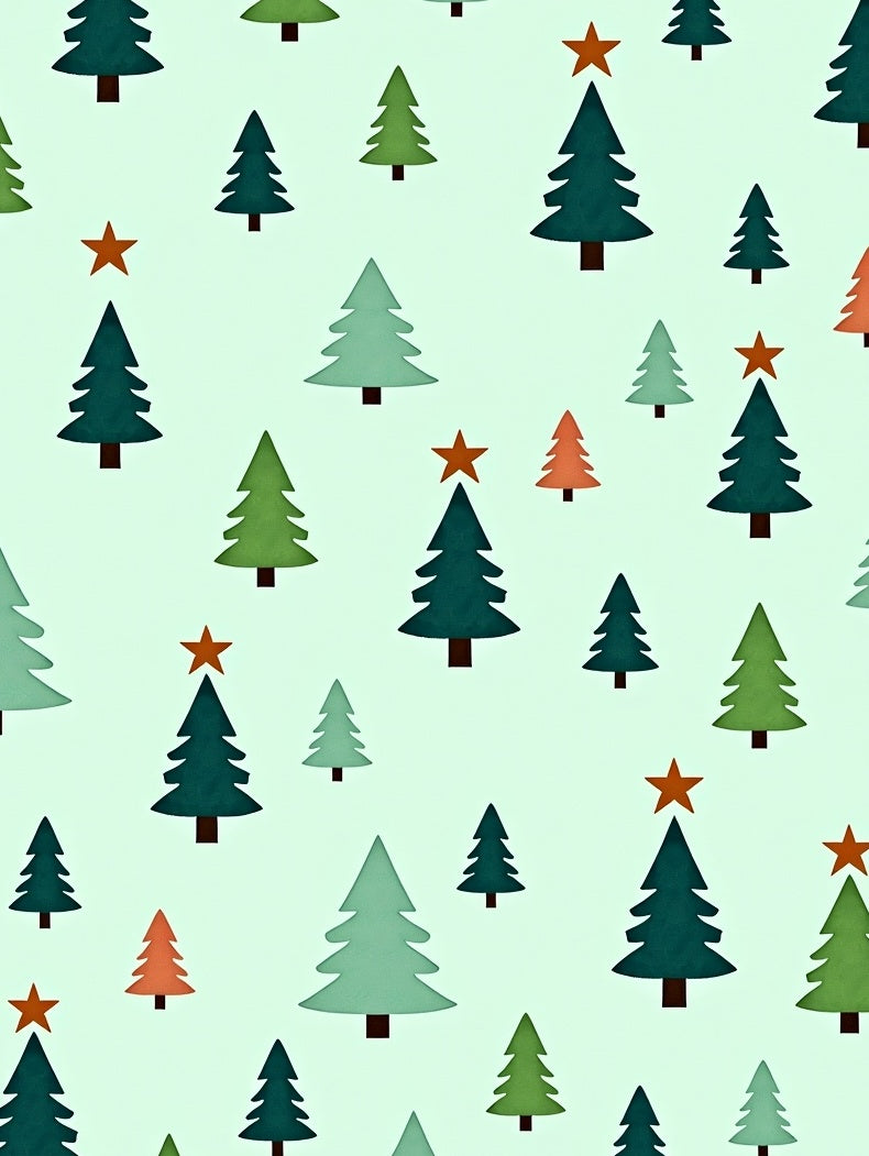 Winter Trees and Stars Pattern Rug