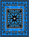 Stylized Floral Starburst With Border Design Rug
