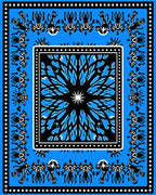 Stylized Floral Starburst With Border Design Rug