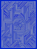 Bright Blue And White Abstract Design Rug