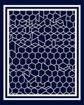 Geometric Honeycomb White On Navy Rug