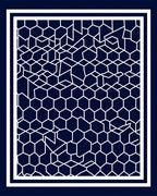 Geometric Honeycomb White On Navy Rug