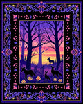 Enchanted Forest animals Bordered Design Rug