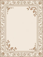 Ornate Floral Border Cream Rug