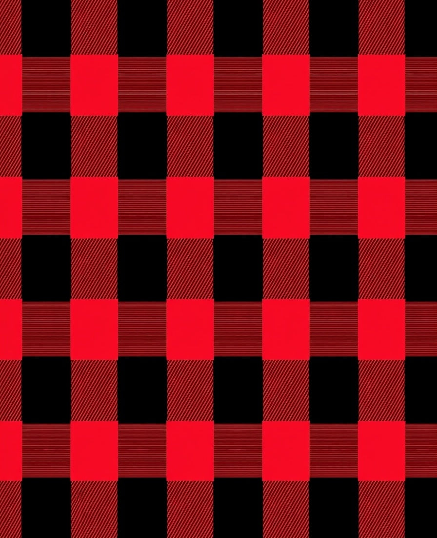 Classic Red Black Gingham Pattern Rug