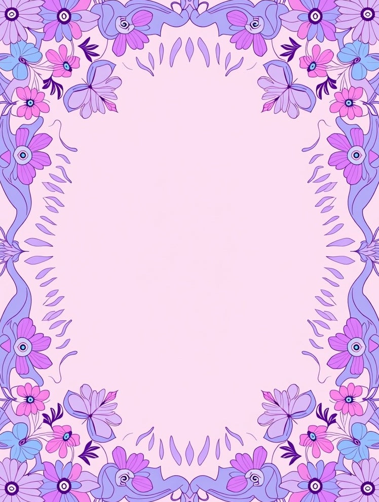 Whimsical Floral Pattern With Purple Hues Rug