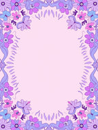 Whimsical Floral Pattern With Purple Hues Rug